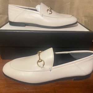 White Gucci Loafer Agnello Plonge